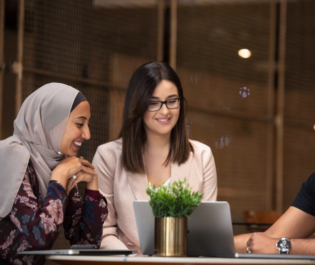 Image of Sophia Khan, our CFO and Linda D'Amico our Head of Content